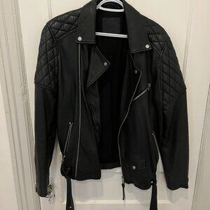 All Saints Leather Jacket Mens (M)